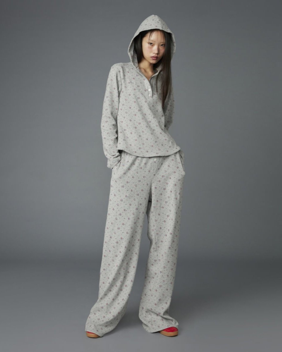 HOODIE SWEATER (FLORAL GREY)