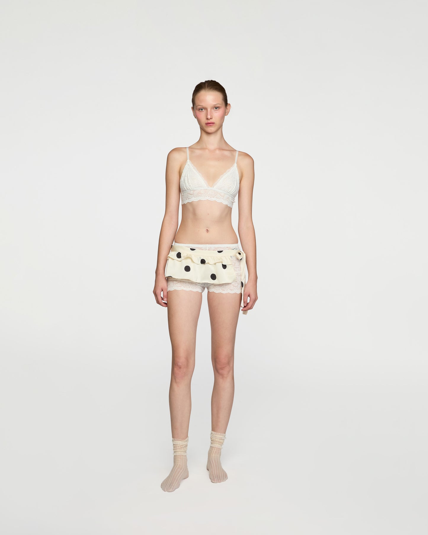 OFF WHITE POLKA DOT MINI APRON