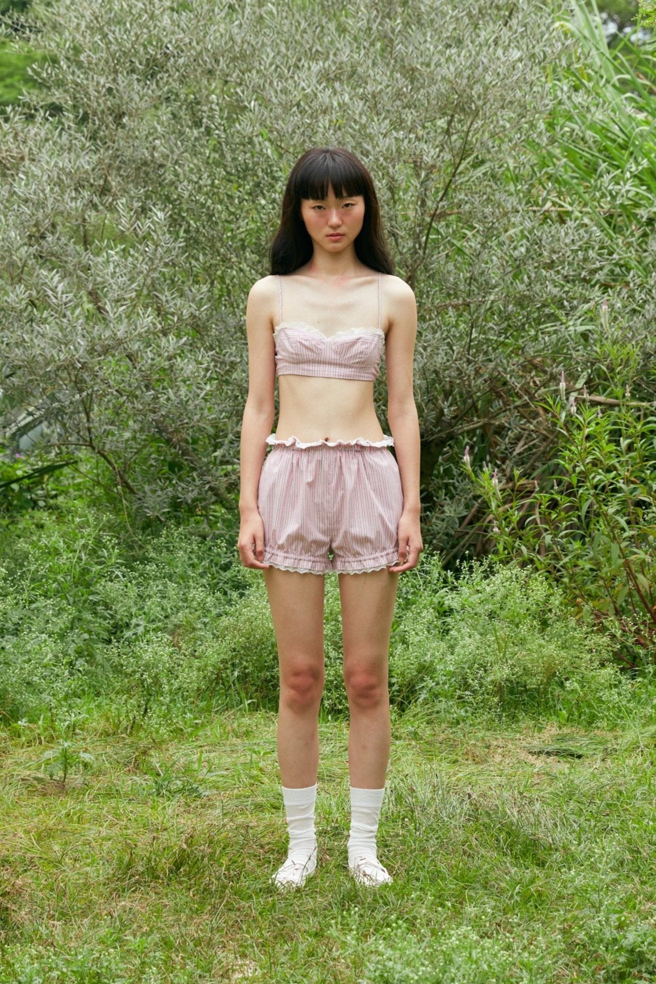 LACE TRIMMED BRA (PINK)