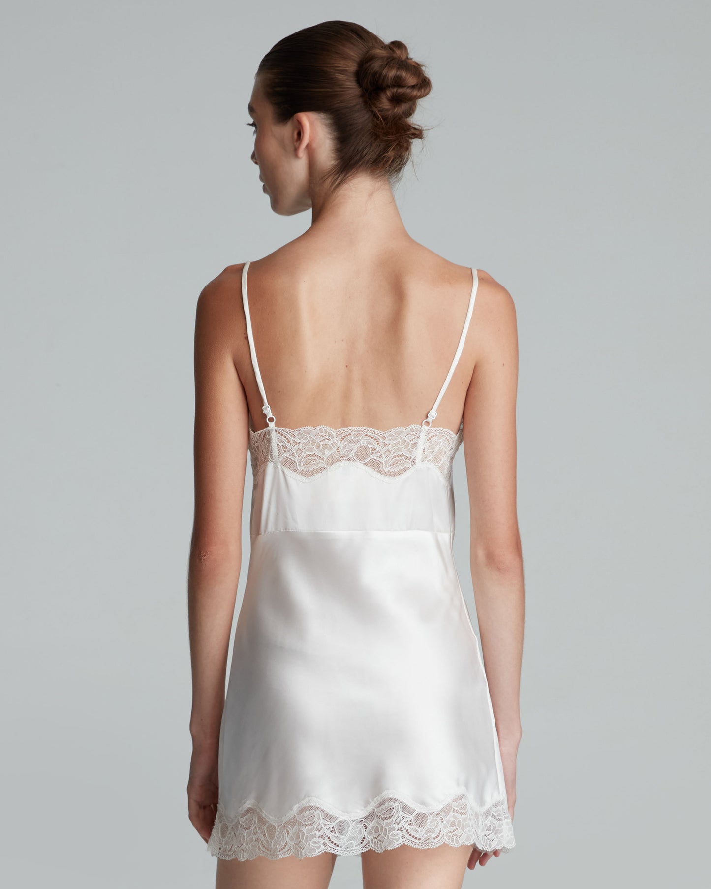 SATIN MINI DRESS (OFF WHITE)