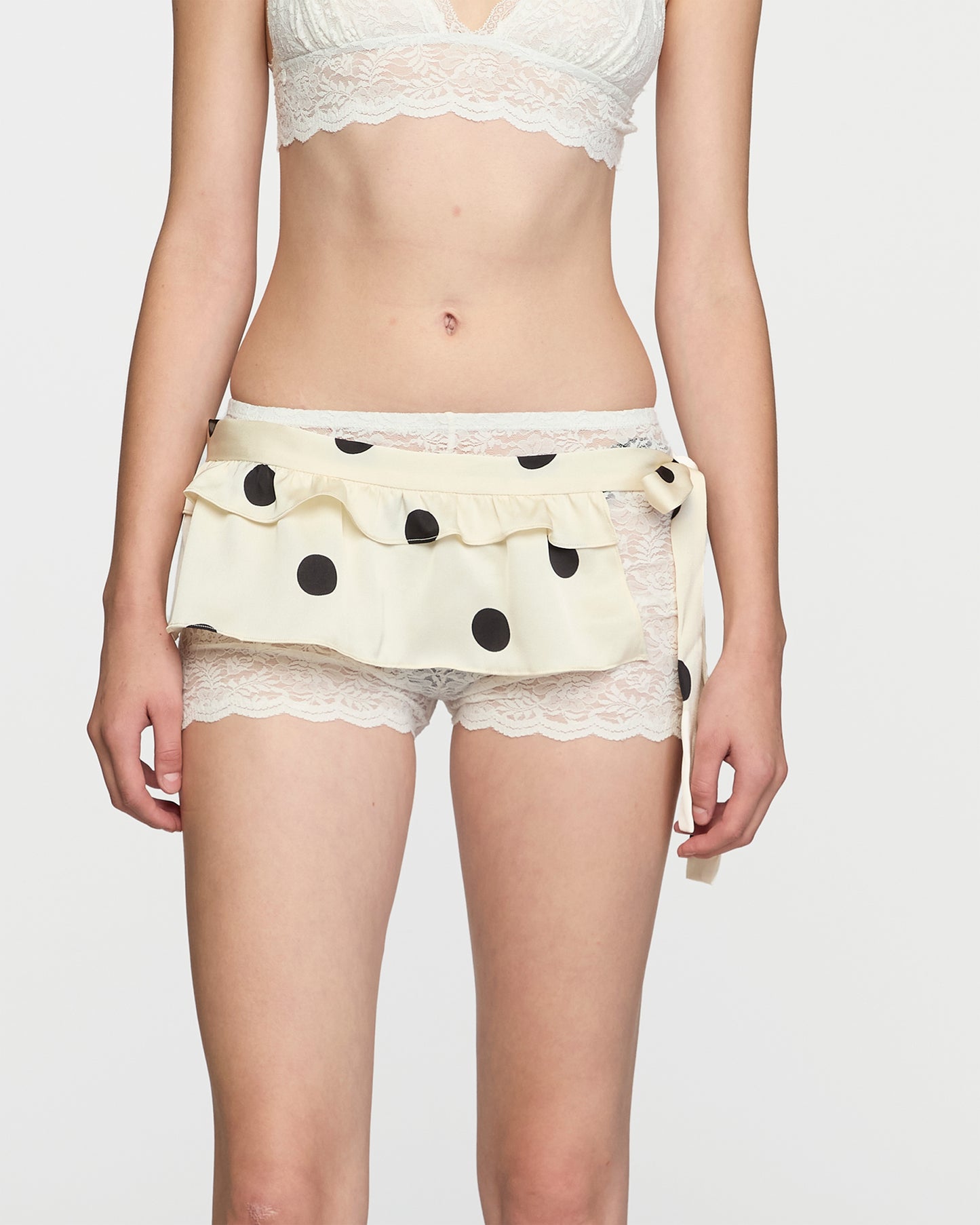 OFF WHITE POLKA DOT MINI APRON