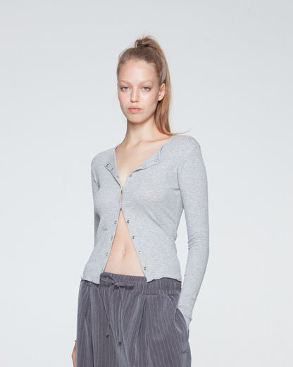BLOUSE WITH SNAP BUTTONS (GREY)