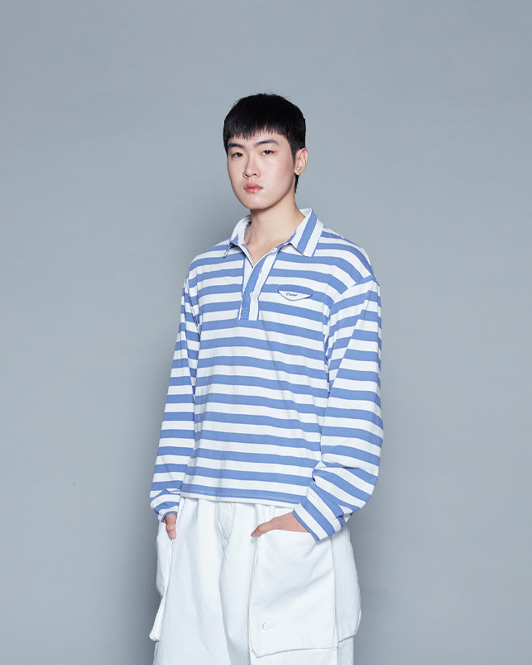 POLO STRIPE BLUE TOP (MEN)