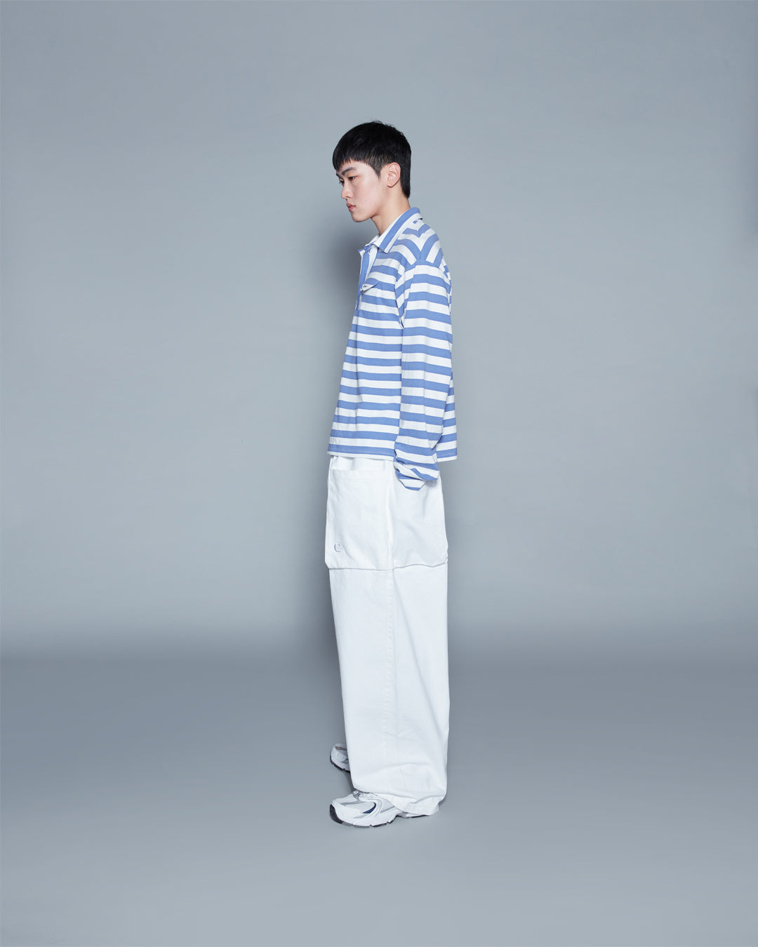 POLO STRIPE BLUE TOP (MEN)