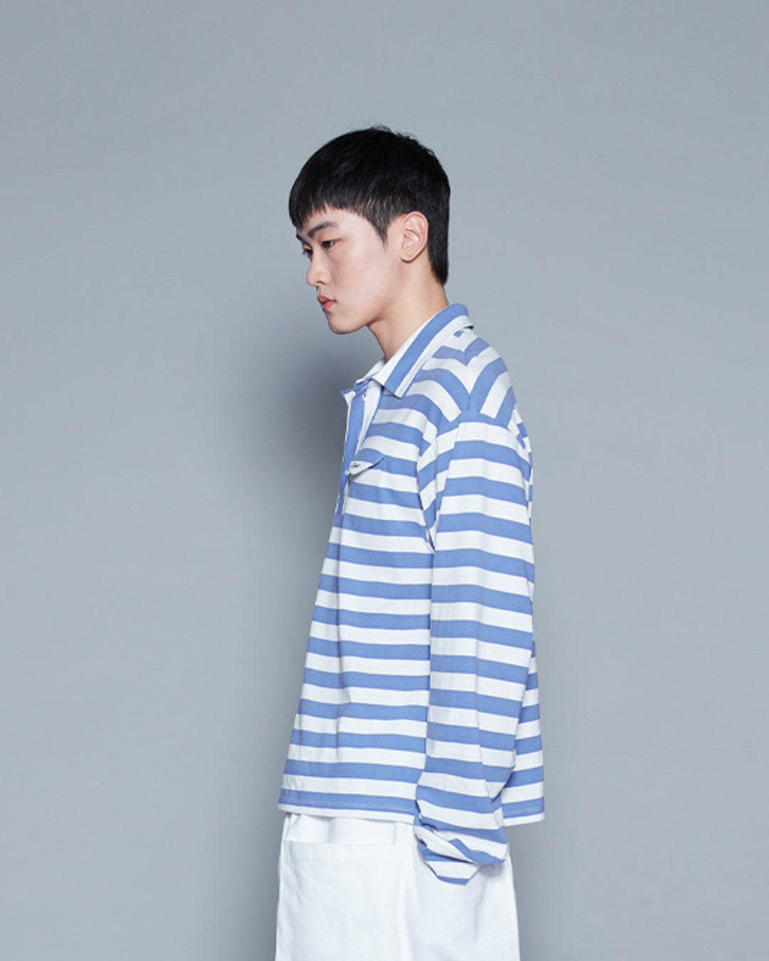 POLO STRIPE BLUE TOP (MEN)
