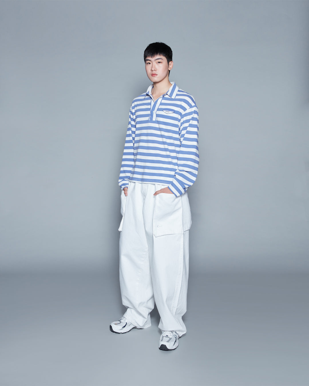 POLO STRIPE BLUE TOP (MEN)
