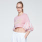 PUFFED SLEEVES CROPPED TOP (PINK)