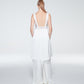 SATIN PANTS WITH RUFFLE HEM