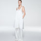 SATIN PANTS WITH RUFFLE HEM