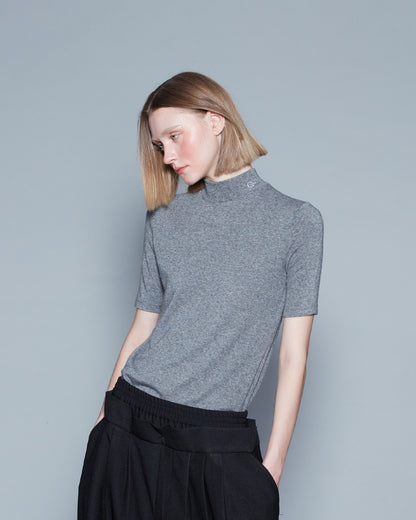 TURTLE NECK TOP (GREY)