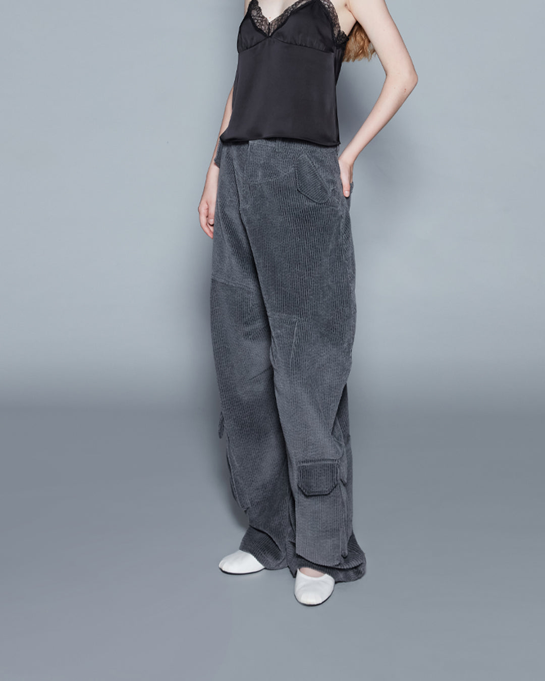 CORDUROY BALLOON PANTS (GREY)