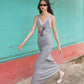 LACE TRIMMED DRESS (GREY BUNNY)
