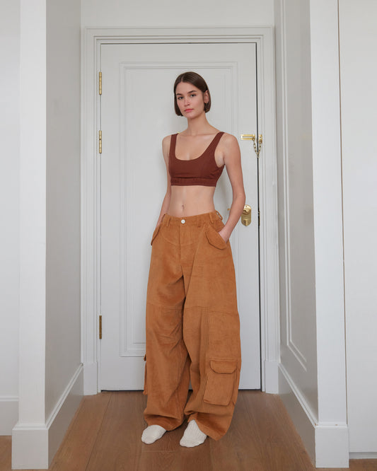 CORDUROY BALLOON PANTS (BROWN)
