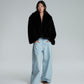 FAUX FUR CROPPED JACKET (BLACK)