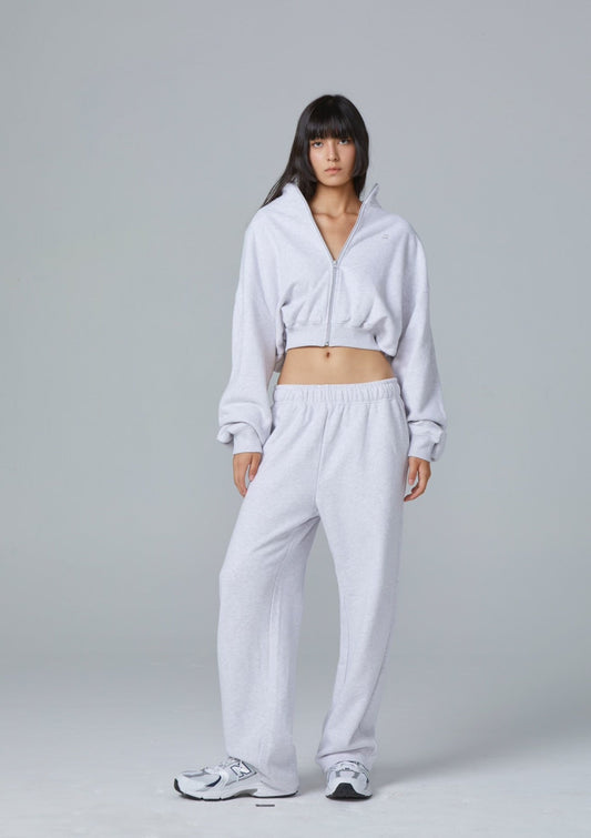 TERRY FRONT ZIP SWEATER