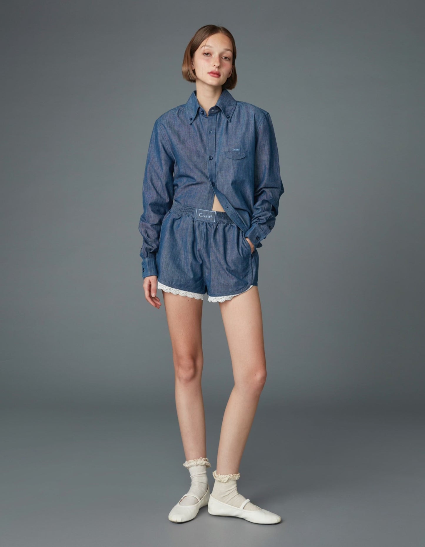 CHAMBRAY SHORTS