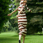POLO DRESS (WHITE/BROWN)