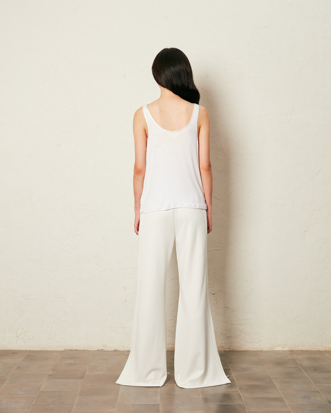 FLARED TRACK PANTS (WHITE)