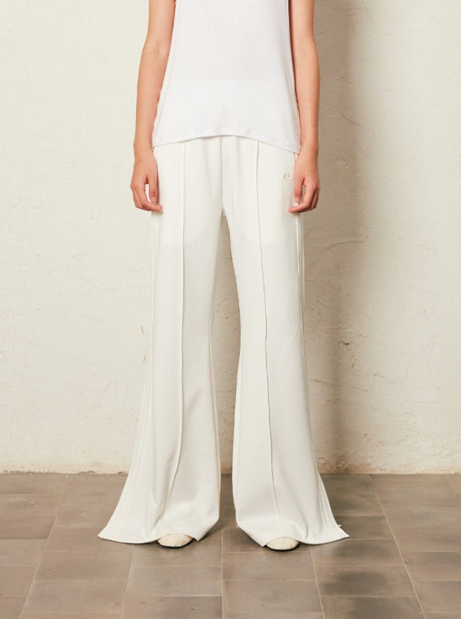 FLARED TRACK PANTS (WHITE)