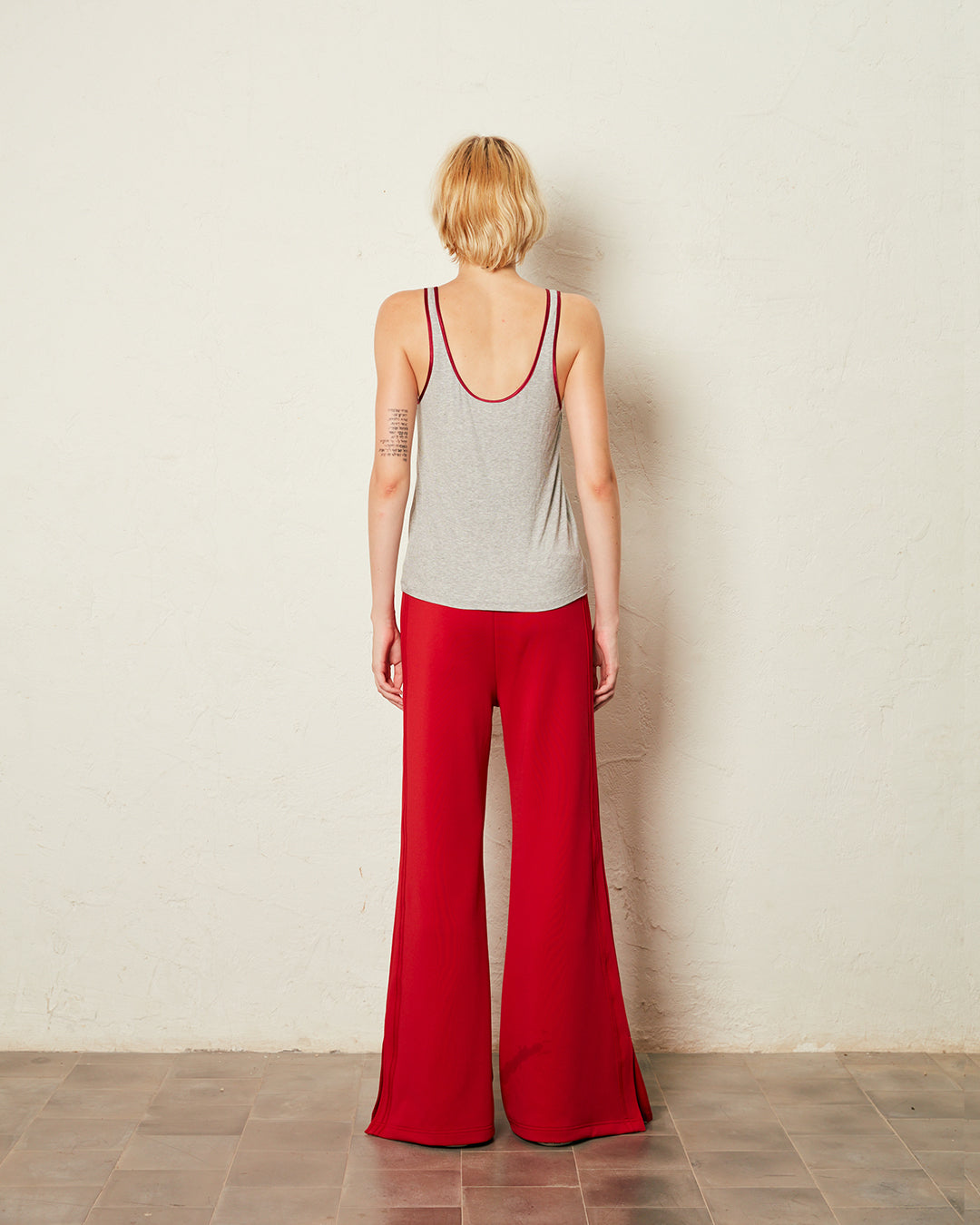 FLARED TRACK PANTS (RED)