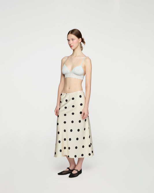 OFF WHITE POLKA DOT MIDI SKIRT