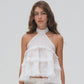 AIRY RUFFLE HALTER TOP