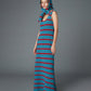 KNITTED HEAD SCARF (BLUE)