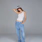 ONE SHOULDER TOP (RIBBED)