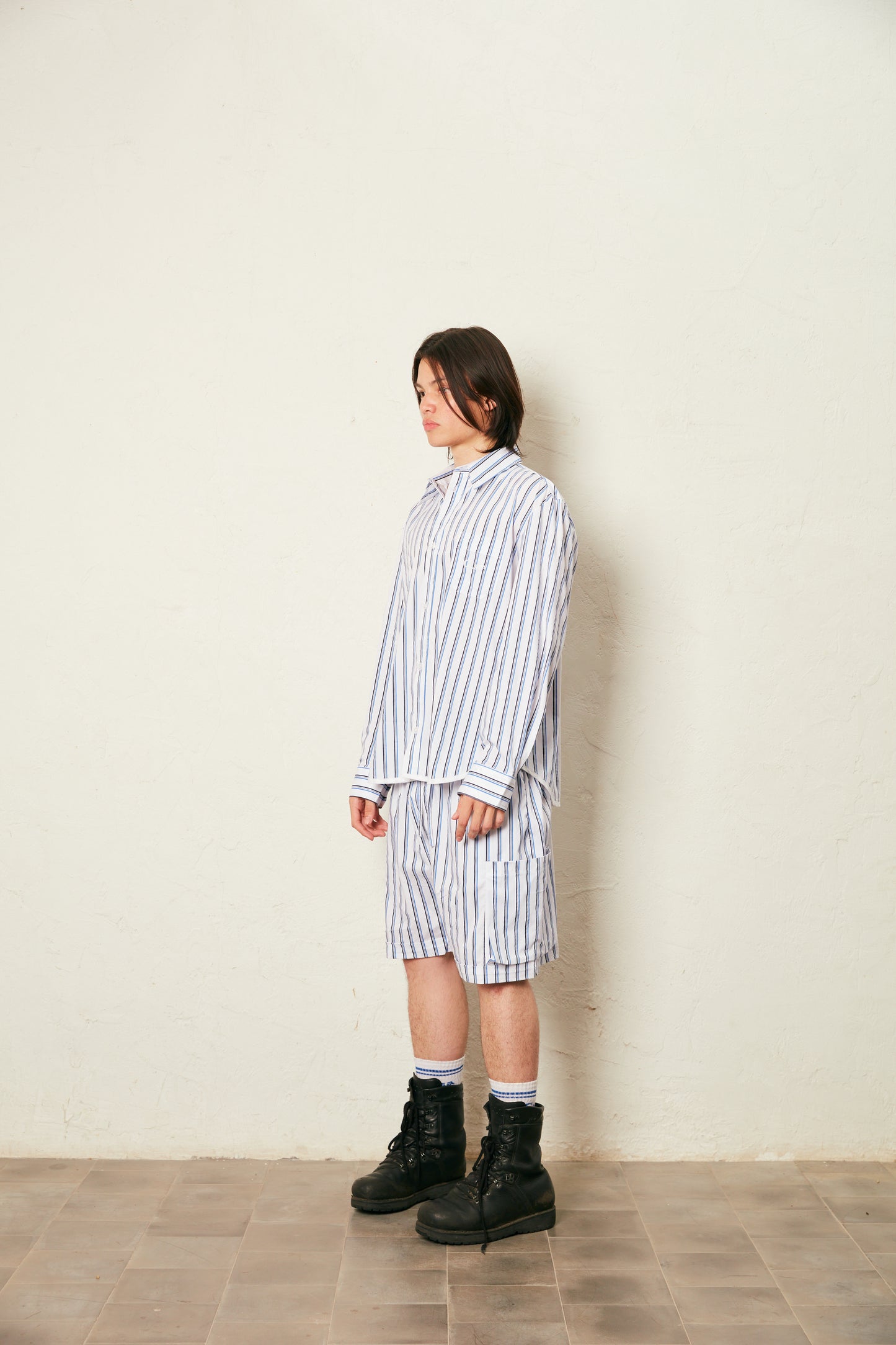 BURMUDA SHORTS STRIPE WHITE/BLUE