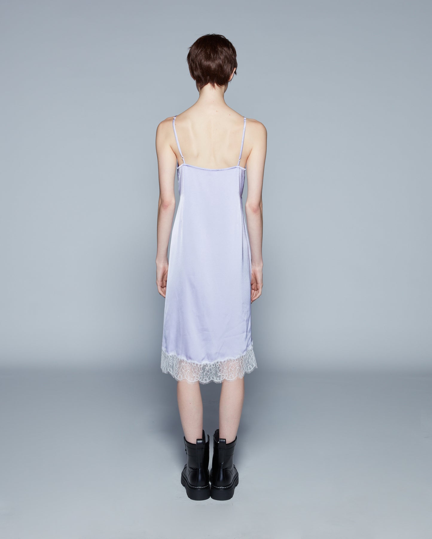 SATIN DRESS WITH LACE