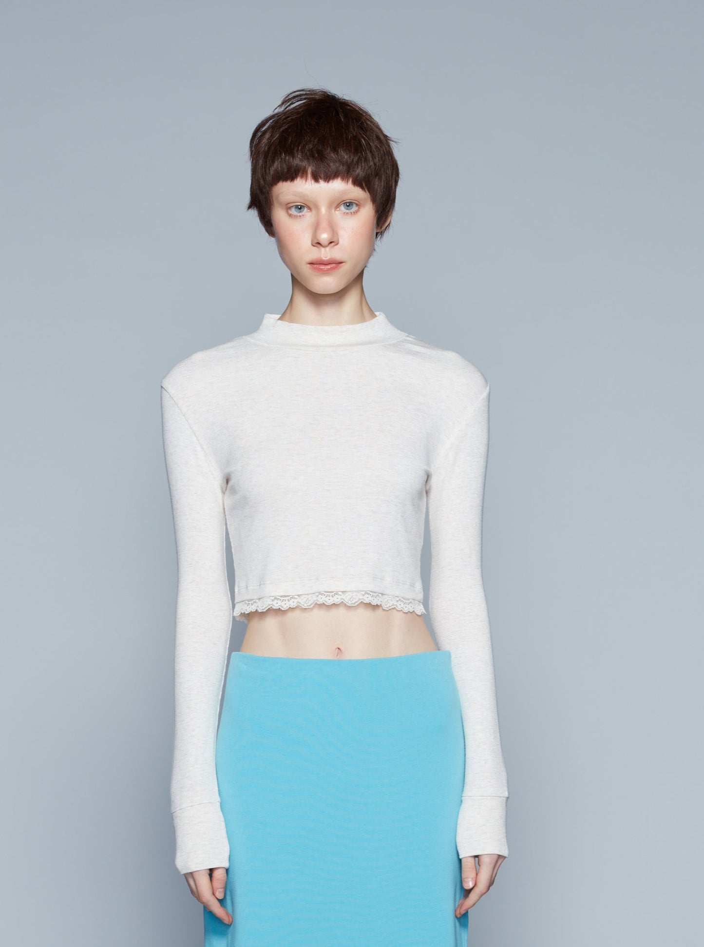 CROPPED TOP LONG SLEEVES WITH LACE
