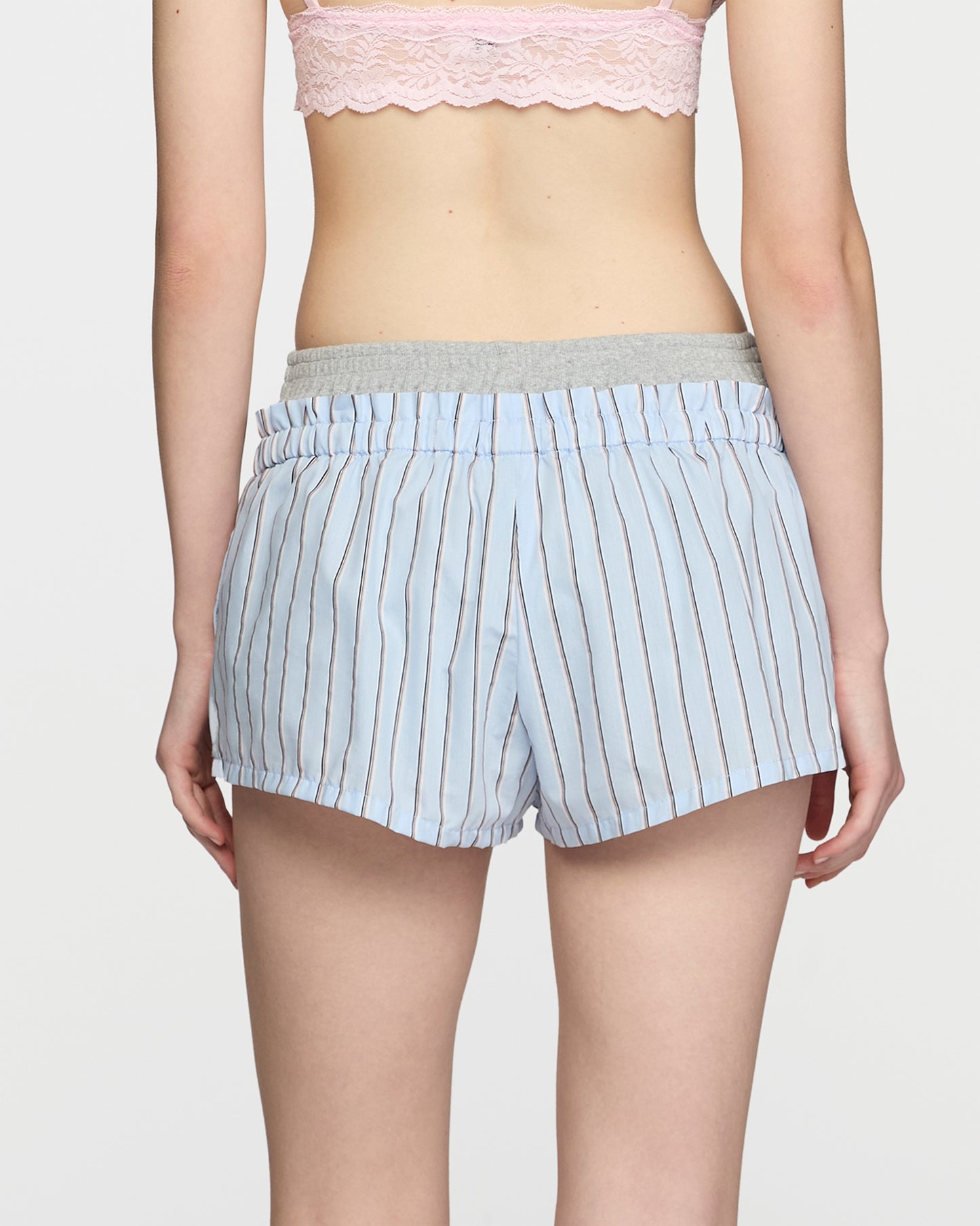 BABY BLUE RIBBED WAISTED SHORTS