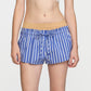 BLUE RIBBED WAISTED SHORTS