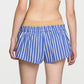 BLUE RIBBED WAISTED SHORTS
