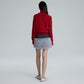 FAUX FUR MINI SKIRT (BLUE GREY)
