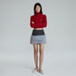 FAUX FUR MINI SKIRT (BLUE GREY)