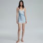SATIN MINI DRESS (BLUE)