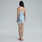 SATIN MINI DRESS (BLUE)