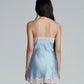 SATIN MINI DRESS (BLUE)