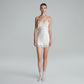 SATIN MINI DRESS (OFF WHITE)