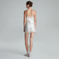 SATIN MINI DRESS (OFF WHITE)