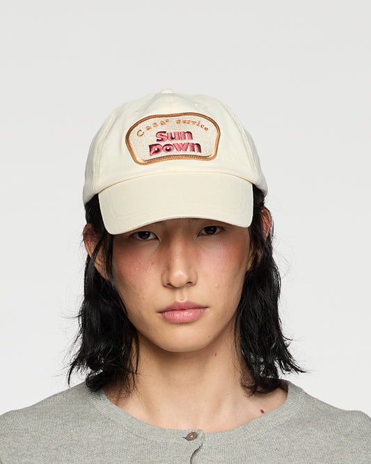 CREAM SUN DOWN CAP
