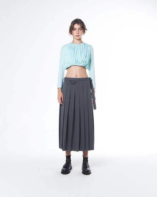 GREY PLEATED SKIRT