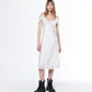 SATIN MIDI DRESS (OFF WHITE)