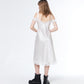SATIN MIDI DRESS (OFF WHITE)