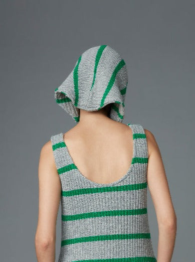 KNITTED HEAD SCARF (GREY)