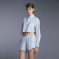 CROPPED PJ SHIRT BLUE/YELLOW